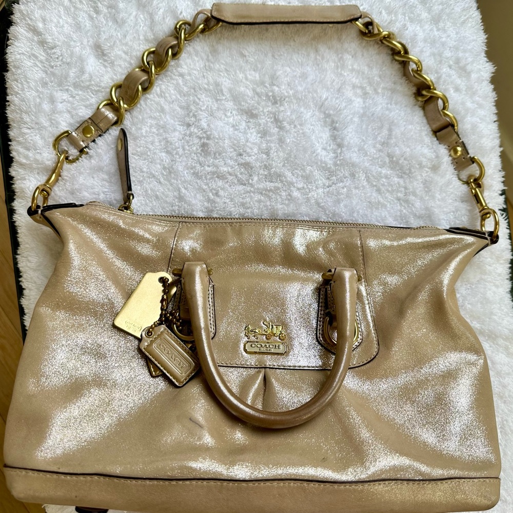 Coach special edition metallic leather Sabrina
